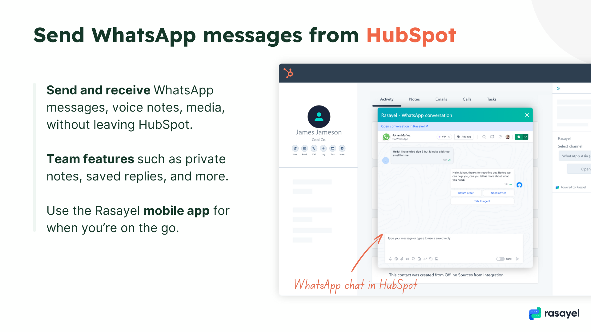 Caixa de entrada compartilhada do WhatsApp para equipes + integrada ao HubSpot