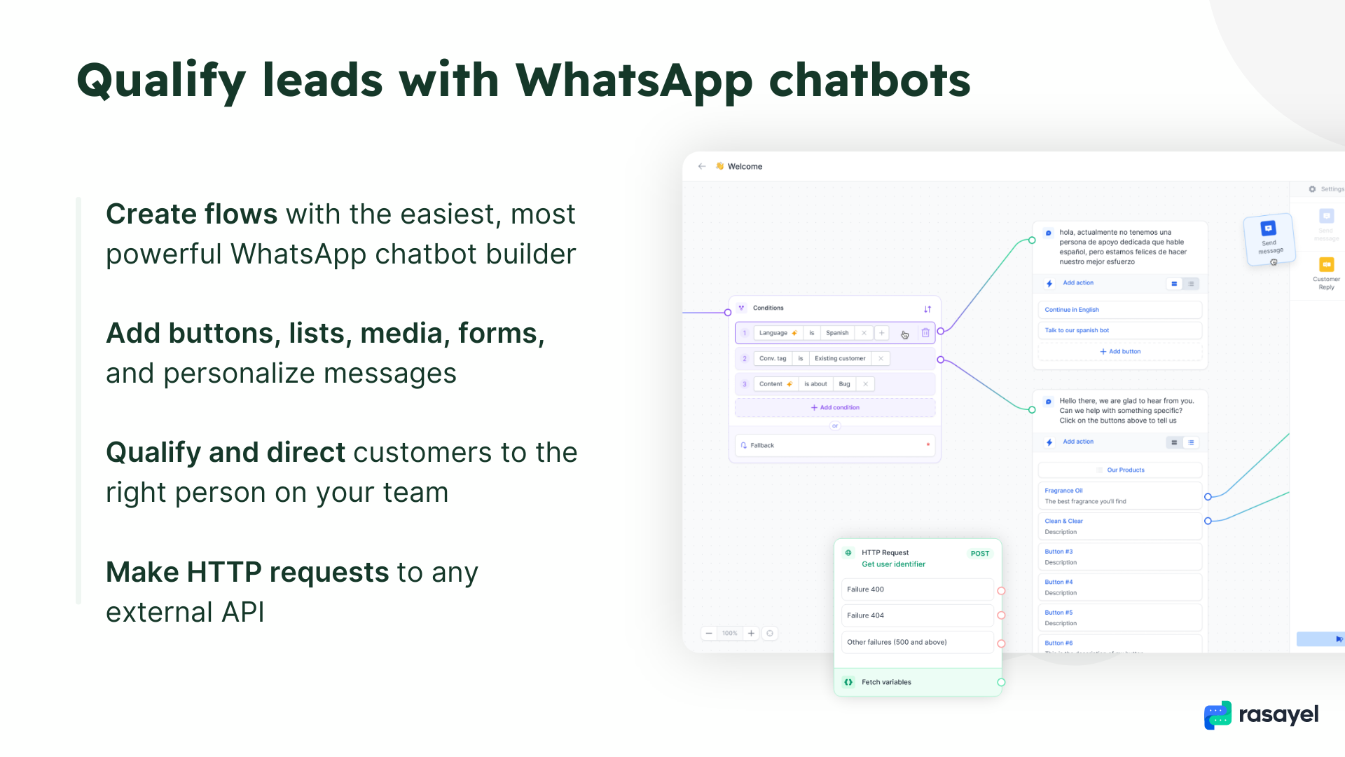 Qualifique leads usando o WhatsApp Chatbots. Código zero.